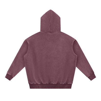 Red Snow Wash Fleece Oversize Hoodie